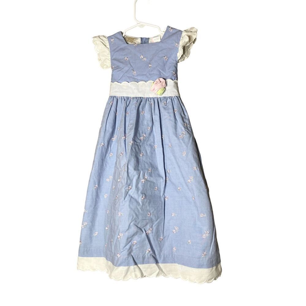 Little Bitty Full Length Flower Embroidered Dress‎ Size 4